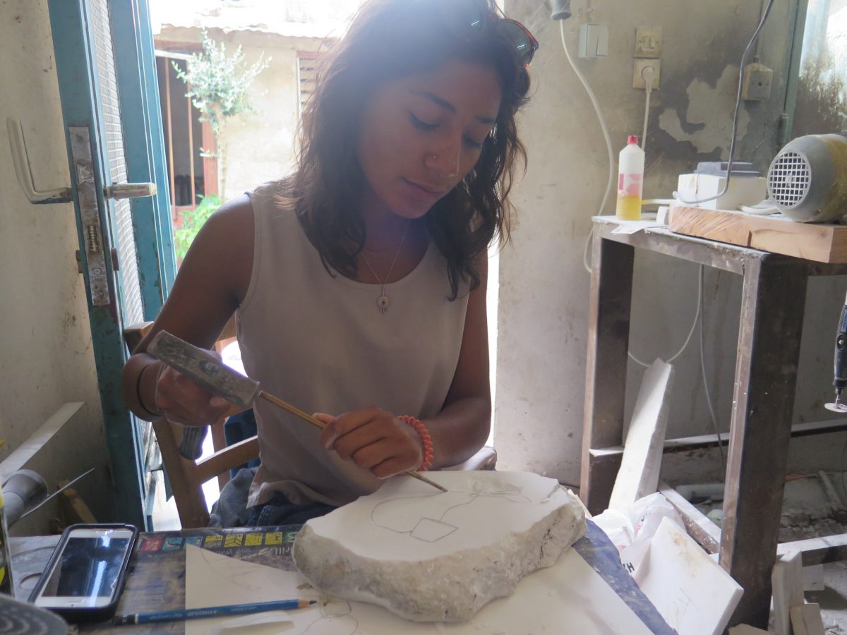 Marble Carving in Mountainous Crete Me working on pear e1502103165768
