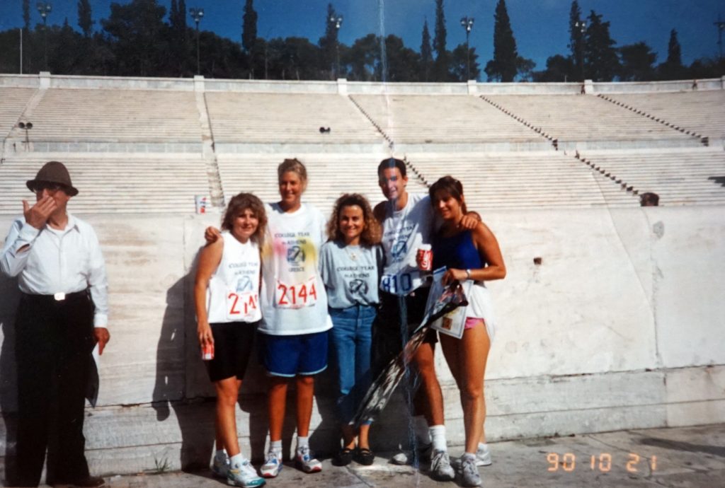 A Journey Not a Race - Athens Authentic Marathon '17 1990 Nadia w Marathon Anthony Tuck Wendy Tool Gretchen Grozier
