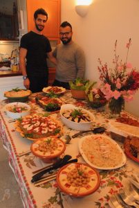 Students Enjoy a Syrian Inspired Dinner Hosted by their Professor! Our wonderful Syrian chefs
